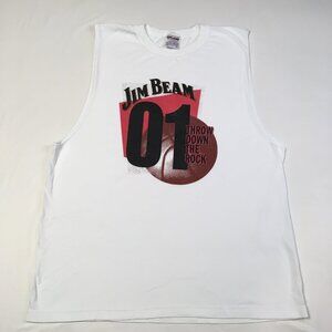 Vintage 2001 XL Jim Beam Throw Down the Rock Promo Sleeveless Basketball Tee